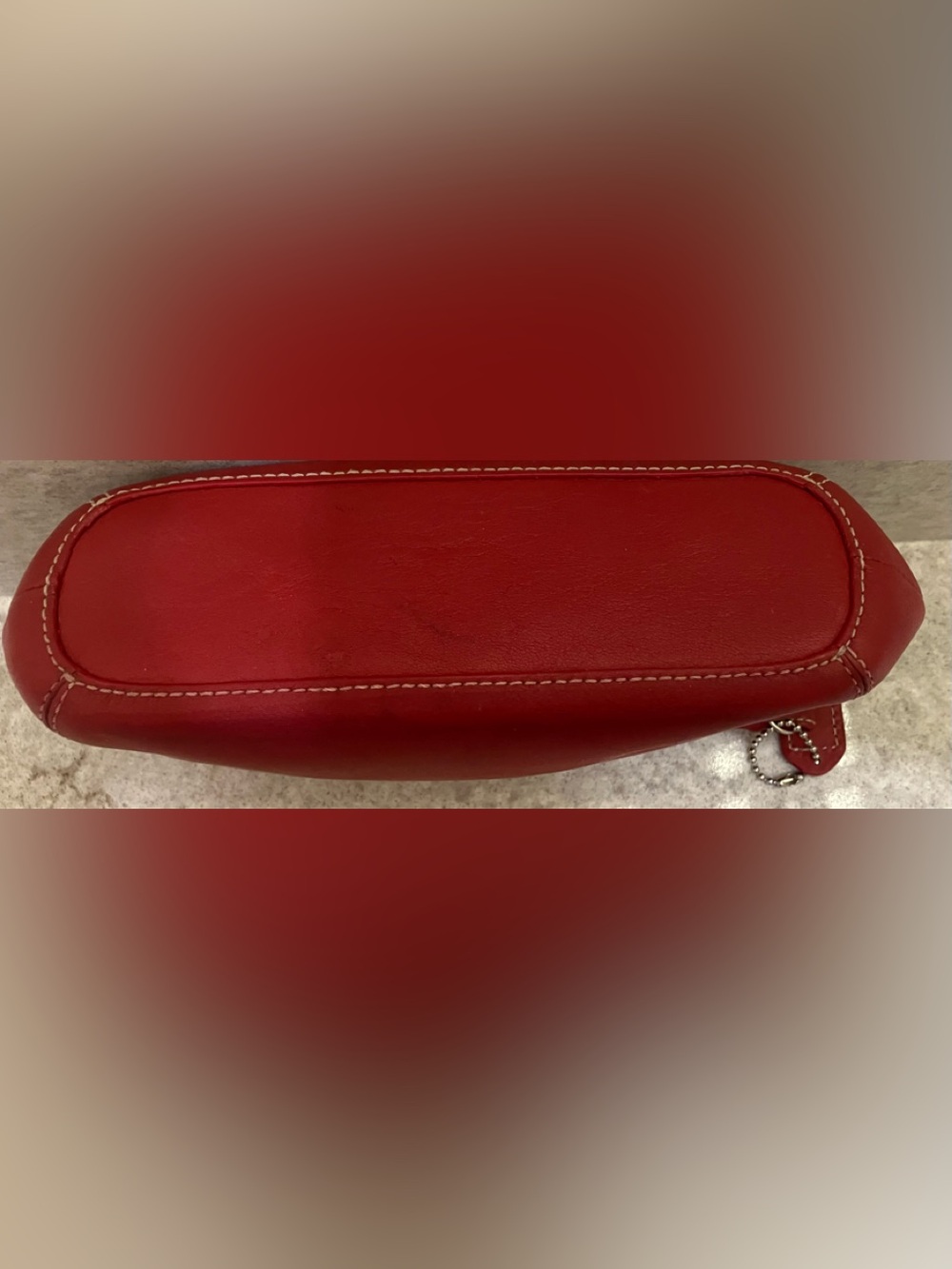 Vintage COACH Red/Burgandy Leather Accessory Cosmetic Bag - Picture 7 of 8